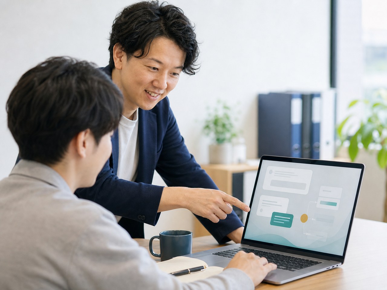 AI研修・伴走 - 中小企業の社員がAIツールを学び、実務で使えるようになる過程